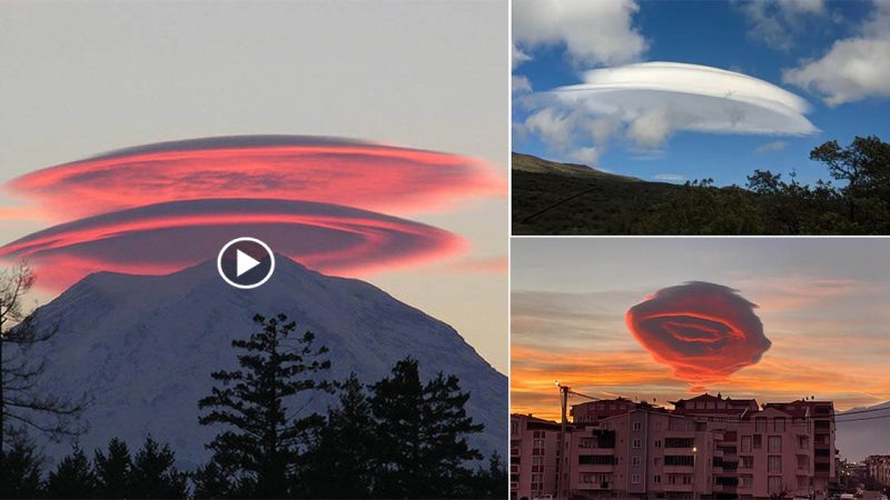 Mysterious UFO-shaped clouds invading Taiwan sky are seen at Keck observatory, Hawaii