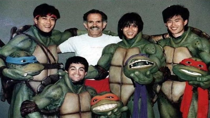 The original Ninja Turtles behind the mask