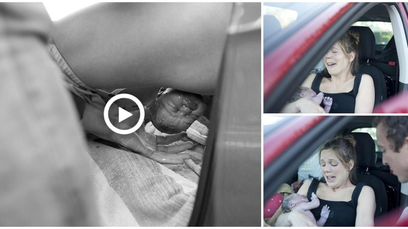 Caught the moment when a pregnant woman drove to the hospital to give birth but it was too late