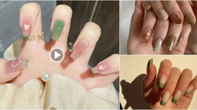 40 hottest olive-green nail designs today.