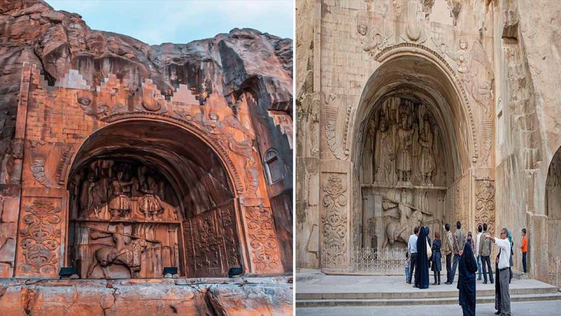 Taq-e Bostan’Iran is a famous historical monument dating back to Sassanid Period around the 4th century CE.