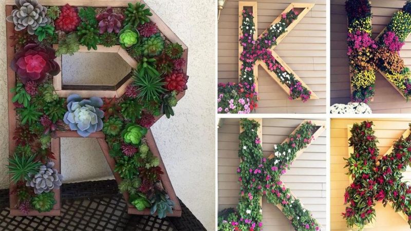 Superb planters for planting flowers in the shape of letters