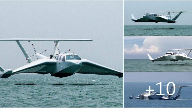 The incredible flying BOAT: Winged Airfish 8 vehicle can carry 8 passengers while soaring above water at 120mph