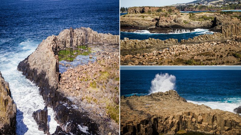 Bombo Headland in Kiama: Unveiling Intriguingly Strange Basalt Columns Shaped by the Ocean.