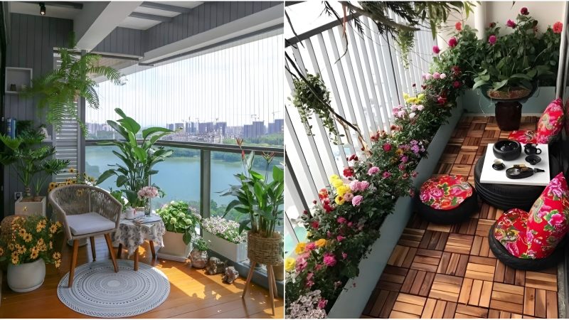 Taking advantage of the small balcony, we can bring the whole nature into the house