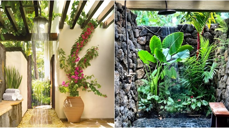 The combination of nature into the bathroom makes the space more fresh