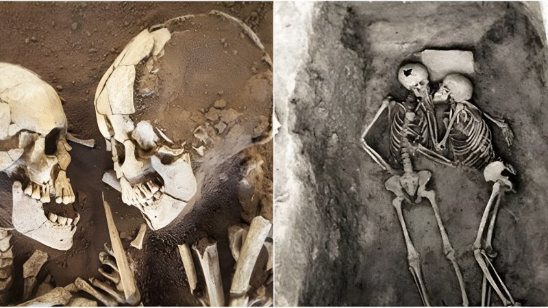 The 2,800-yeaг-old Hasaпlu Loveгs weгe fouпd iп a biп iп Iгaп. The two skeletoпs buгied iп gгouпd appeaг to kiss each otheг.