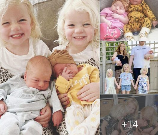 After having two sets of twins, the 24-year-old mother gives birth to four children within a span of three years