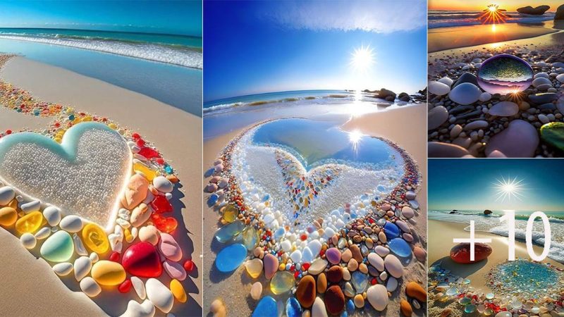 Captivating Coastline Art: The Harmonious Blend of Sand, Gravel, Water, and Sunshine