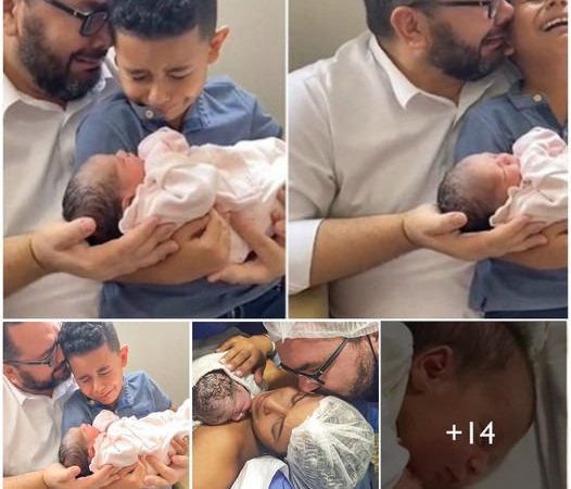 Emotional Father-Son Moment: Tears of Joy Holding Their Miracle Baby