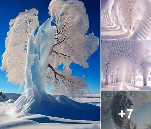 Unveiling the Enchanting Metamorphosis: Snow-Kissed Trees Adorned in Nature’s Finery