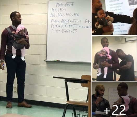 Math Professor’s Heartwarming Act of Kindness Goes Viral as He Holds Student’s Baby During Class