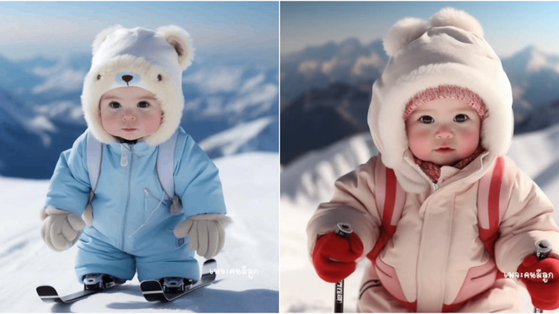 Tiny Triumph: One-Year-Old Conquers the Snowy Peaks on a Snowboard