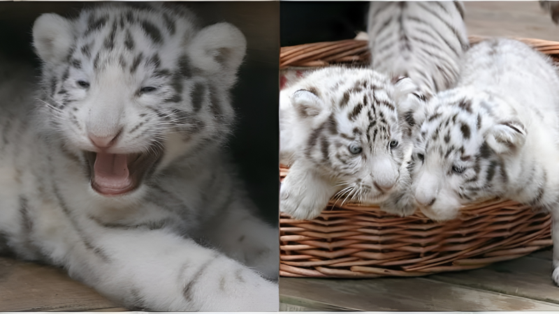 A Dream Unfolds: Newborn White Tiger Triplets Steal Hearts in China