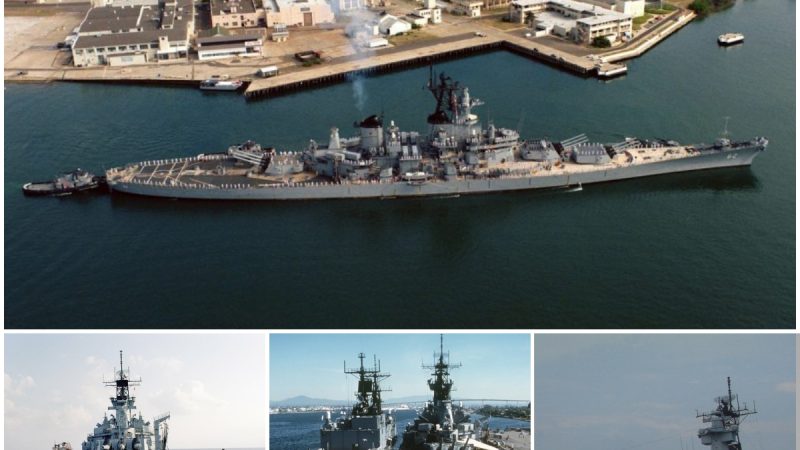 USS NEW JERSEY (BB 62): Majestic Starboard View of the Legendary Battleship at Pearl Harbor, 1986